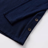 Brushed Boucle Long Sleeve Top - Indigo