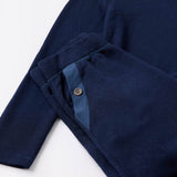 Brushed Boucle Long Sleeve Top - Indigo
