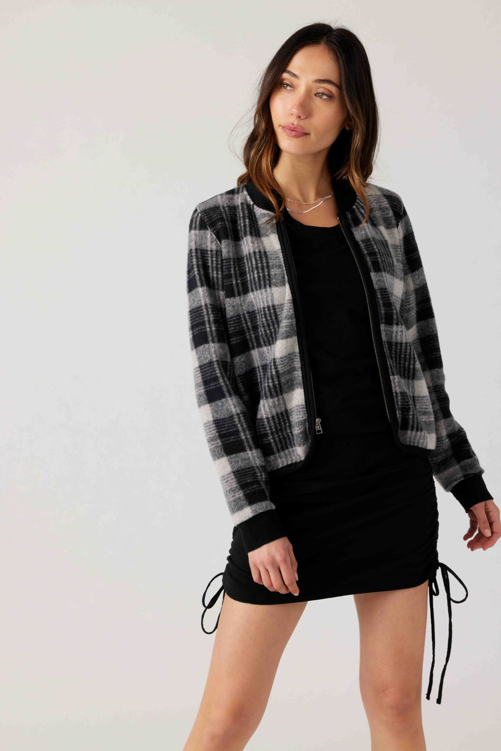 Plaid bomber on sale jacket