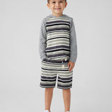 Kids Black/White Stripe Short