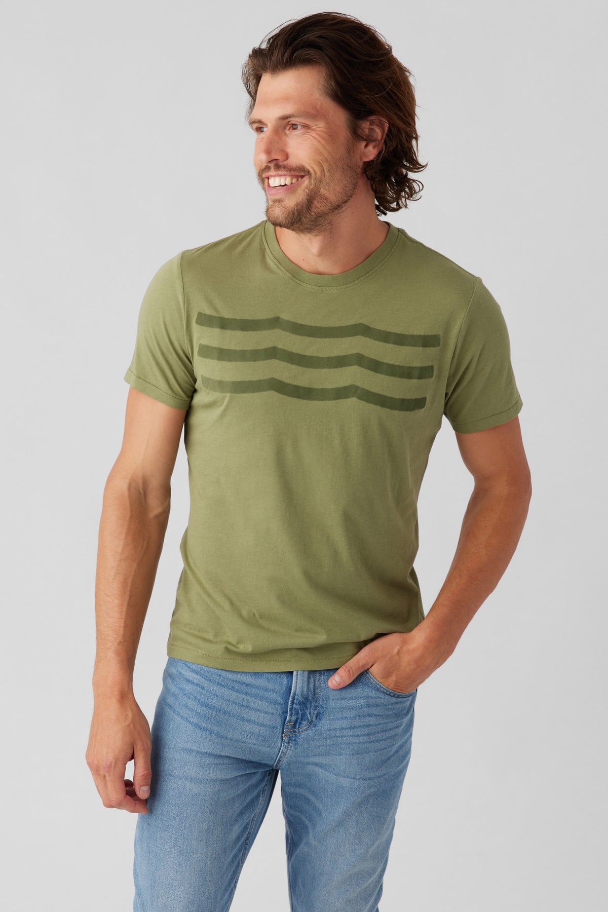 Sol Angeles Mens Essential Coastal Waves Pullover in Indigo main image 1