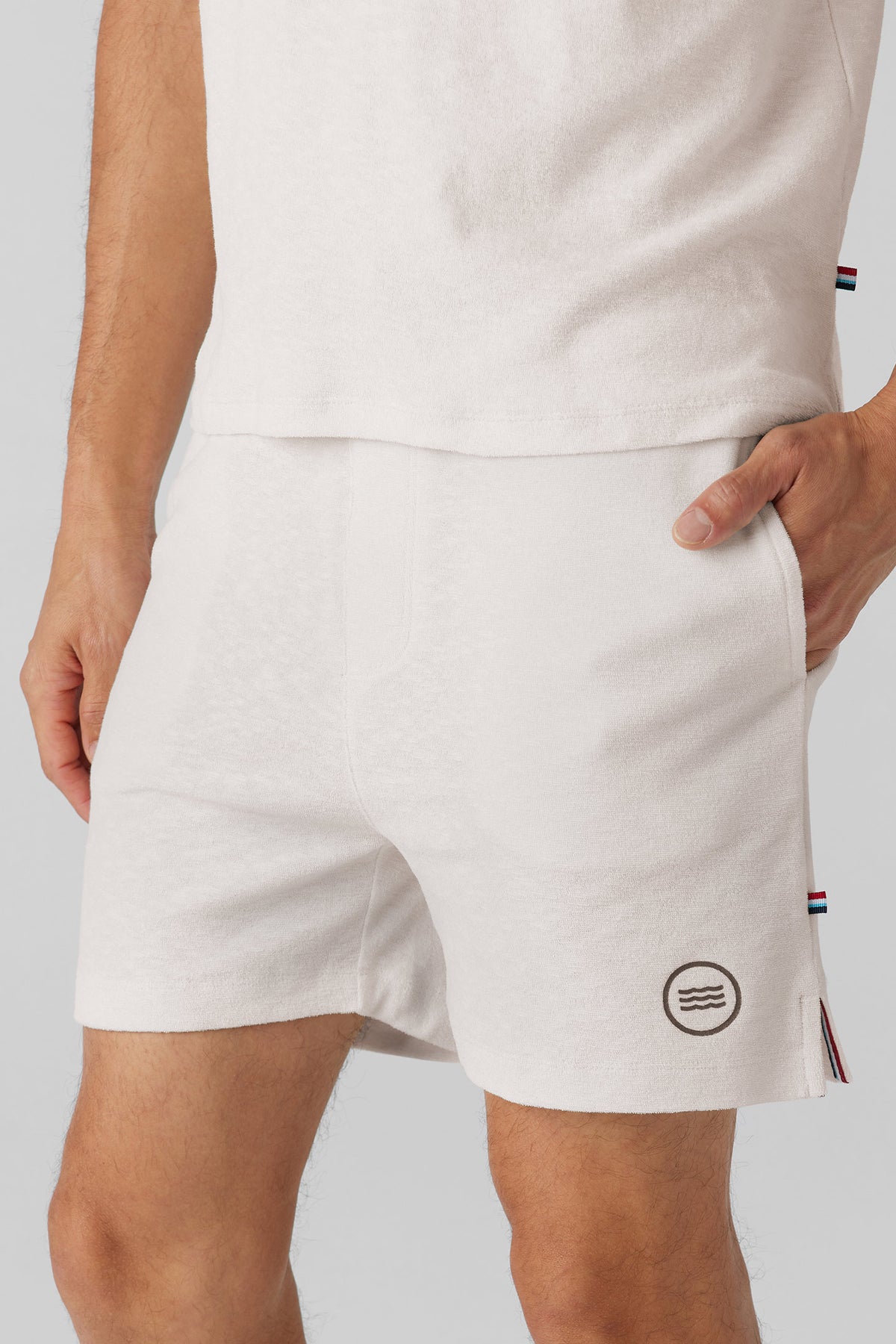 Sol Angeles Mens Tides Waves Crew in Dirty White main image 1