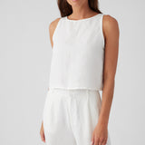 Linen Reversible Button Tank