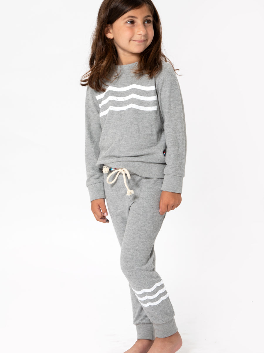 Kids Hacci Waves Pullover - Heather | Sol Angeles