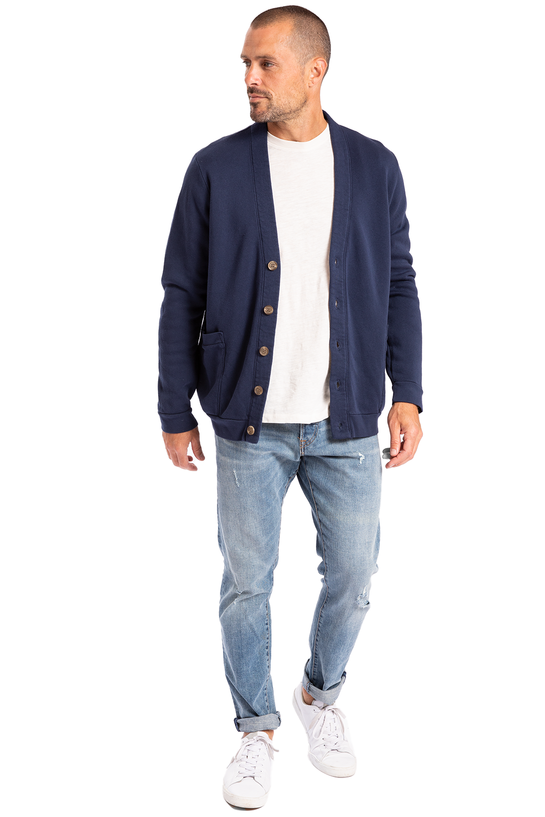 French top terry cardigan